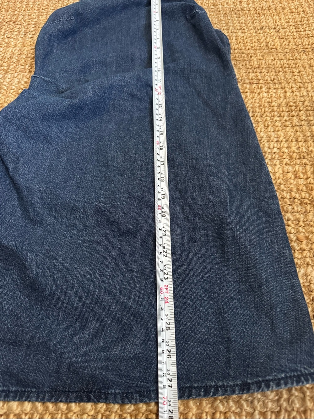 100% Cotton Denim Dress with Spaghetti Straps - Dark Blue - Picture 9 of 13